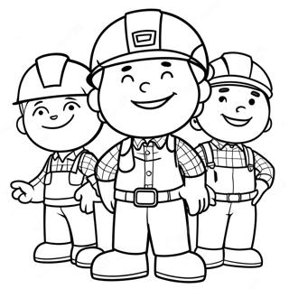 Bob the Builder with Friends Coloring Page | Bob the Builder coloring page