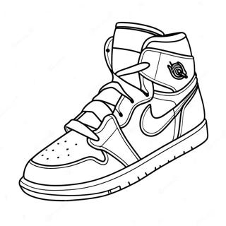 Jordan 1 Sneaker Coloring Page | Jordan 1 coloring page