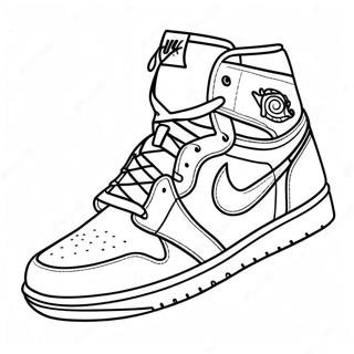 Classic Jordan 1 High Top Coloring Page | Jordan 1 coloring page