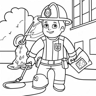 Fireman Sam in Action Coloring Page | Fireman Sam coloring page