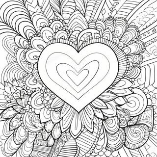 Fancy Heart Mandala Coloring Page | Fancy Heart coloring page