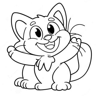 Playful Smurf Cat Coloring Page | Smurf Cat coloring page