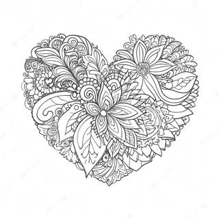 Sparkling Fancy Heart Coloring Page | Fancy Heart coloring page