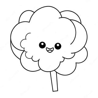 Fluffy Cotton Candy Coloring Page | Cotton Candy coloring page