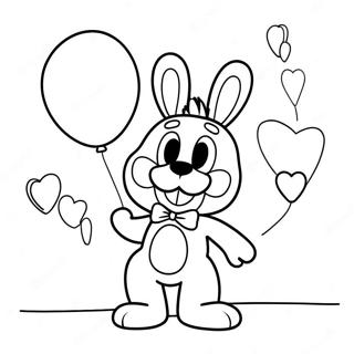 Toy Bonnie with Colorful Balloons Coloring Page | Toy Bonnie coloring page