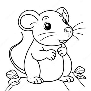 Cute Rat Coloring Page | Rat coloring page