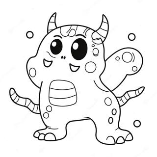 Adorable Creepy Kawaii Monster Coloring Page | Creepy Kawaii coloring page
