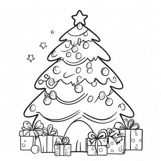 Festlicher Weihnachtsbaum Ausmalbild | Weihnachten im Juli Ausmalbild