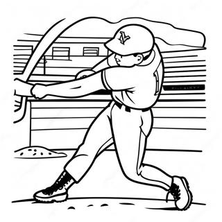Texas Rangers Baseball Player Swinging Coloring Page | Texas Rangers coloring page