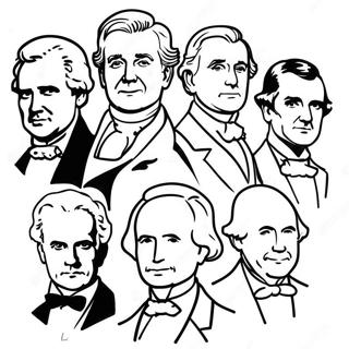 Famous US Presidents Coloring Page | US History coloring page