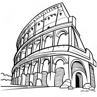 Majestic Colosseum Coloring Page | Ancient Rome coloring page