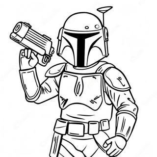 Boba Fett with Jetpack Coloring Page | Boba Fett coloring page