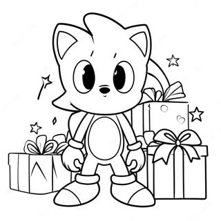 Christmas Sonic Coloring Page | Christmas Sonic coloring page
