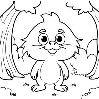 Cute Lorax with Trees Coloring Page | Lorax coloring page