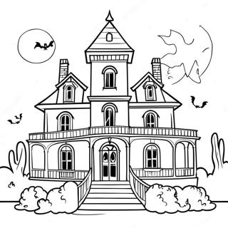 Haunted Mansion Exterior Coloring Page | Haunted Mansion coloring page
