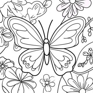 Purple Butterfly Coloring Page | Purple coloring page