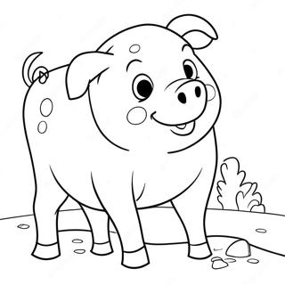 Wilbur the Pig Coloring Page | Charlotte's Web coloring page