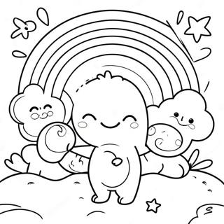 Vibrant Rainbow Friends Red Coloring Page | Rainbow Friends Red coloring page