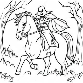 Headless Horseman Spooky Coloring Page | Headless Horseman coloring page