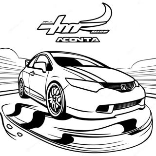 Sporty Honda Civic Racing Coloring Page | Honda Civic coloring page