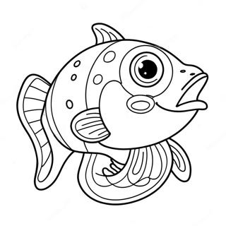 Funny Catfish with Big Eyes Coloring Page | Catfish coloring page