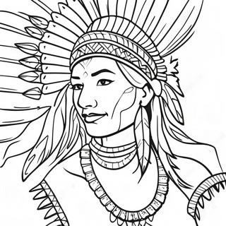 Traditional Native American Dancer Coloring Page | Native American Heritage Month coloring page
