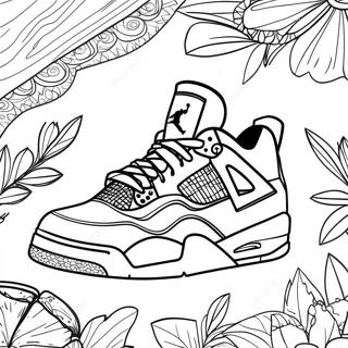 Cool Jordan 4 Sneaker Coloring Page | Jordan 4 Sneaker coloring page