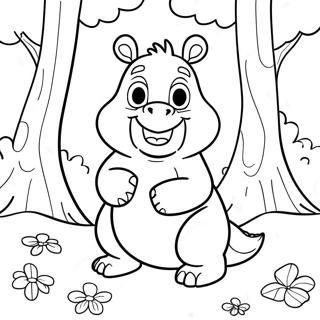 Cute Gruffalo in the Forest Coloring Page | Gruffalo coloring page