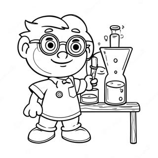 Sid the Science Kid with Colorful Beakers Coloring Page | Sid the Science Kid coloring page