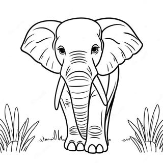 Majestic African Elephant Coloring Page | African Animals coloring page
