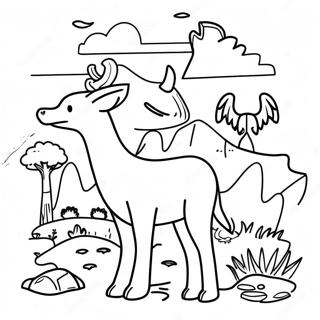Majestic National Park Animals Coloring Page | National Park coloring page