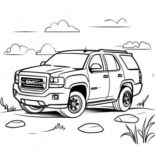 GMC SUV Adventure Coloring Page | GMC coloring page