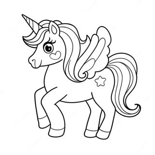 Cute Pink Unicorn Coloring Page | Preschool Pink coloring page