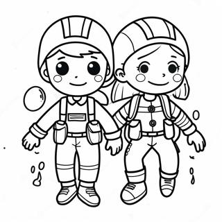 Adventurous Boy and Girl Coloring Page | Boy and Girl coloring page