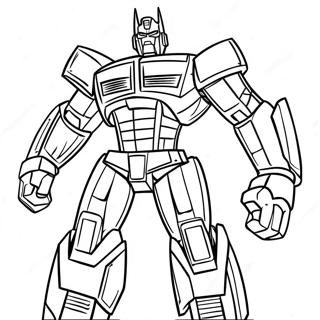 Optimus Prime Heroic Pose Coloring Page | Transformer coloring page