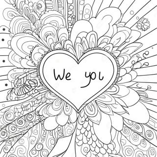 We Love You Heart Coloring Page | We Love You coloring page
