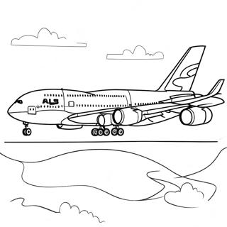 A380 Airplane Coloring Page | A380 Airplane coloring page
