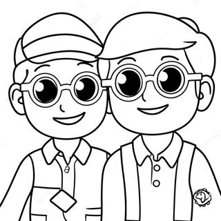 Blippi och Meekah Målarbild | Blippi och Meekah målarbild