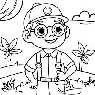Äventyrliga Blippi Utforskar Naturen Målarbild | Blippi och Meekah målarbild