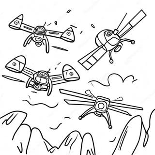 Murder Drones Battle Scene Coloring Page | Murder Drones coloring page