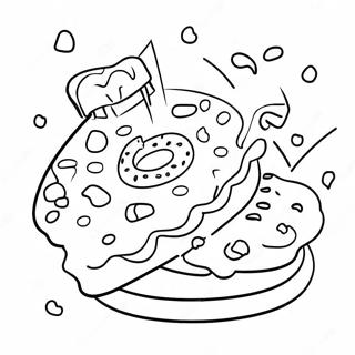 Delicious Dunkin Donuts with Sprinkles Coloring Page | Dunkin Donuts coloring page