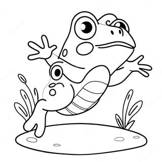 Cute Frog Jumping Coloring Page | Frog and Toad coloring page