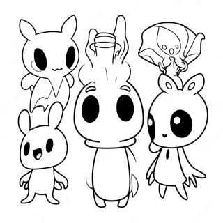 Charming Hollow Knight Characters Coloring Page | Hollow Knight coloring page