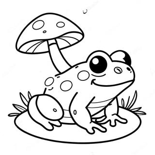 Frog and Mushroom Coloring Page | Frog and Mushroom coloring page