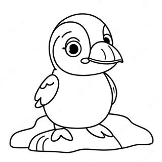 Cute Puffin Rock Characters Coloring Page | Puffin Rock coloring page