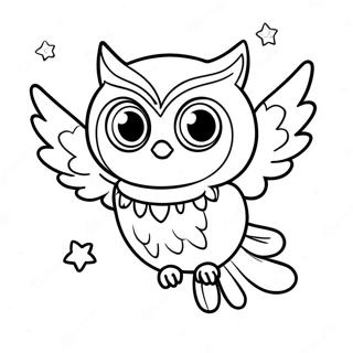 Owlette Flying in the Night Sky Coloring Page | Owlette coloring page
