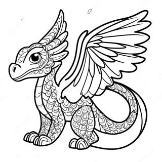 Page à colorier Rainwing des Ailes de Feu vibrantes | Page de coloriage Ailes de feu Rainwing