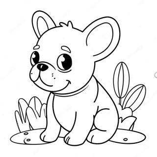 Cute French Bulldog Puppy Coloring Page | French Bulldog coloring page