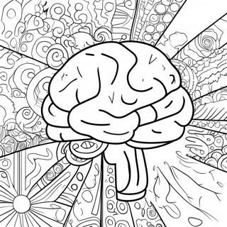 Colorful ADHD Brain Coloring Page | ADHD coloring page