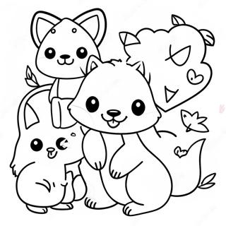 Cute Woodland Creatures Coloring Page | Forest Animal coloring page